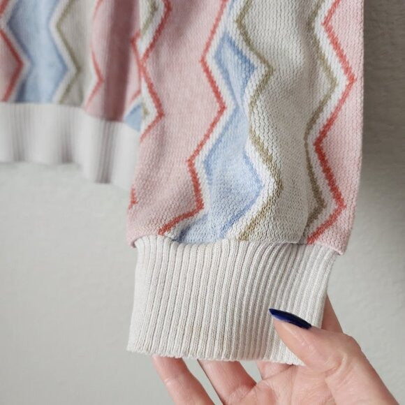 AILEEN VTG Pastel Zigzag Knit Sweater 80s Pastelcore retro knit jumper M
