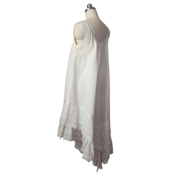 JOSEFA 70's Boho Bridal Eyelet Ruffle Folk Style Prairie dress with shawl/cape