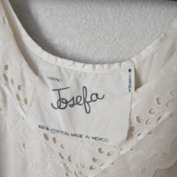 JOSEFA 70's Boho Bridal Eyelet Ruffle Folk Style Prairie dress with shawl/cape
