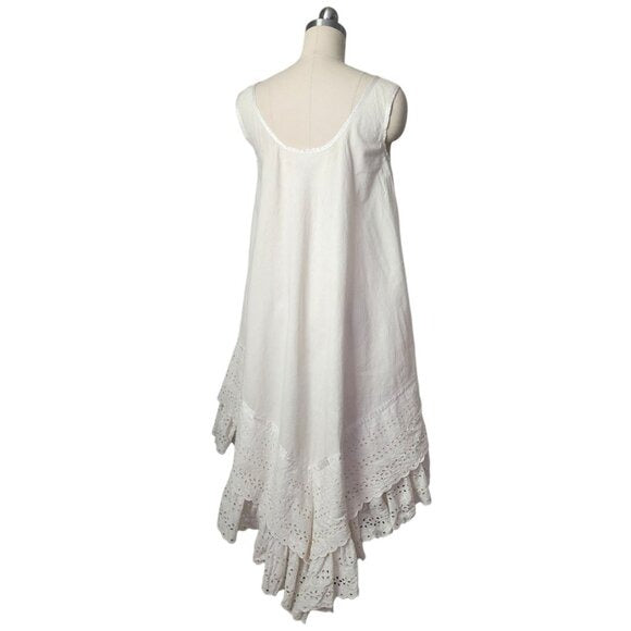 JOSEFA 70's Boho Bridal Eyelet Ruffle Folk Style Prairie dress with shawl/cape