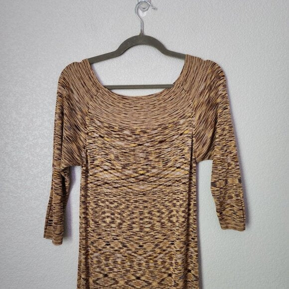 MAG Y2K 100% Silk Chevron Knit Maxi Dress Missoni Style Boho Resortwear Size M