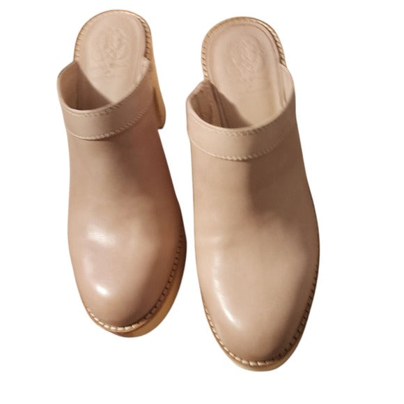 ANTONIO MELANI x KIMBERLY WHITMAN Camellia Leather Wooden Heel clogs 10