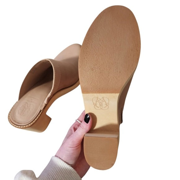 ANTONIO MELANI x KIMBERLY WHITMAN Camellia Leather Wooden Heel clogs 10