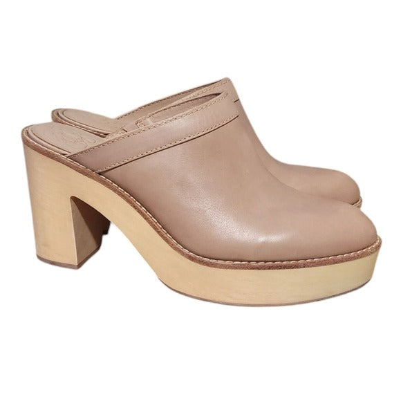 ANTONIO MELANI x KIMBERLY WHITMAN Camellia Leather Wooden Heel clogs 10