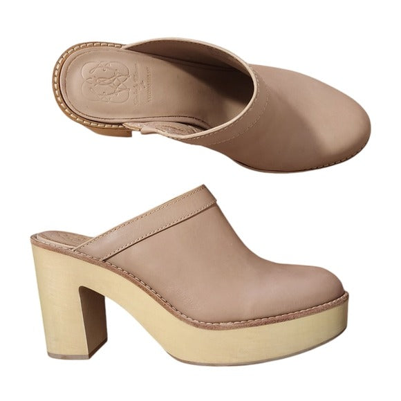 ANTONIO MELANI x KIMBERLY WHITMAN Camellia Leather Wooden Heel clogs 10