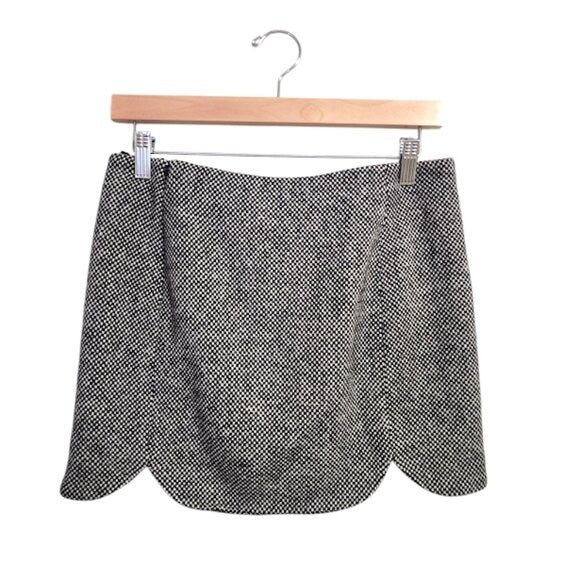 ARMANI EXCHANGE A/X VINTAGE y2k tulip mini skirt black white wool knit size 4