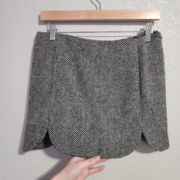 ARMANI EXCHANGE A/X VINTAGE y2k tulip mini skirt black white wool knit size 4