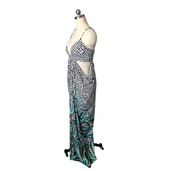 MARA HOFFMAN Aloe Swim Cover Maxi Drape Side Dress size M