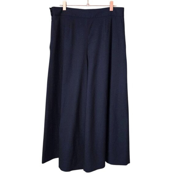 COS Wool High Waisted Wide Leg Trouser pants in dark navy ink size 8