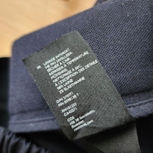COS Wool High Waisted Wide Leg Trouser pants in dark navy ink size 8