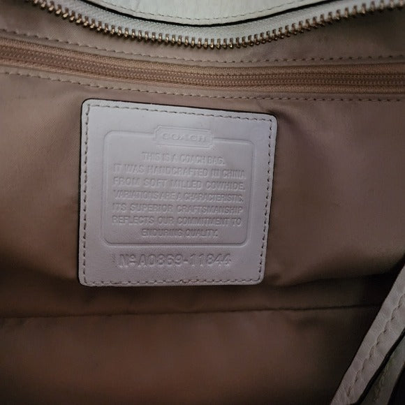 COACH Soho White Brown Leather Tote Bag