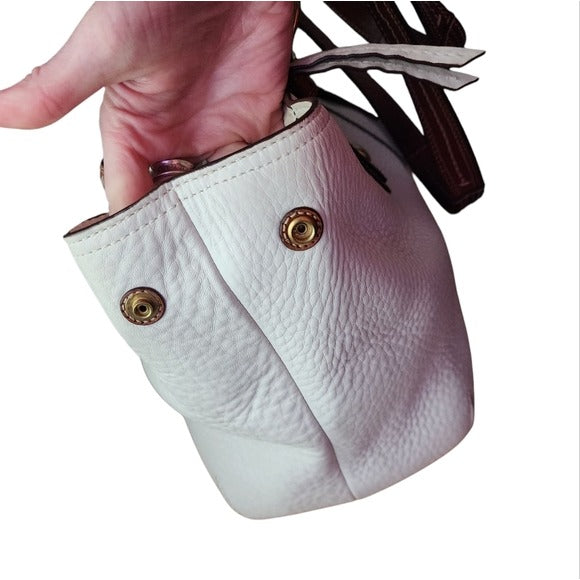 COACH Soho White Brown Leather Tote Bag