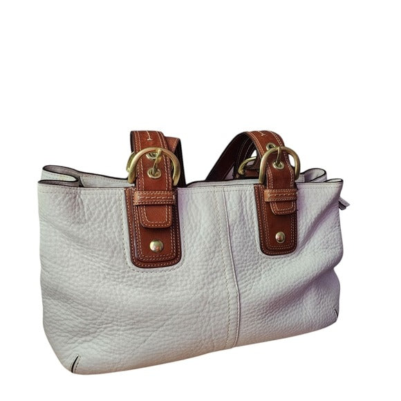 COACH Soho White Brown Leather Tote Bag