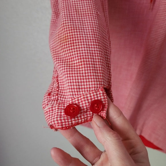 WHITE STAG x VINTAGE 1950's gingham Red White nylon lined top double collar
