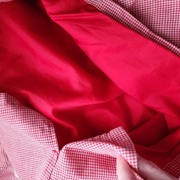 WHITE STAG x VINTAGE 1950's gingham Red White nylon lined top double collar