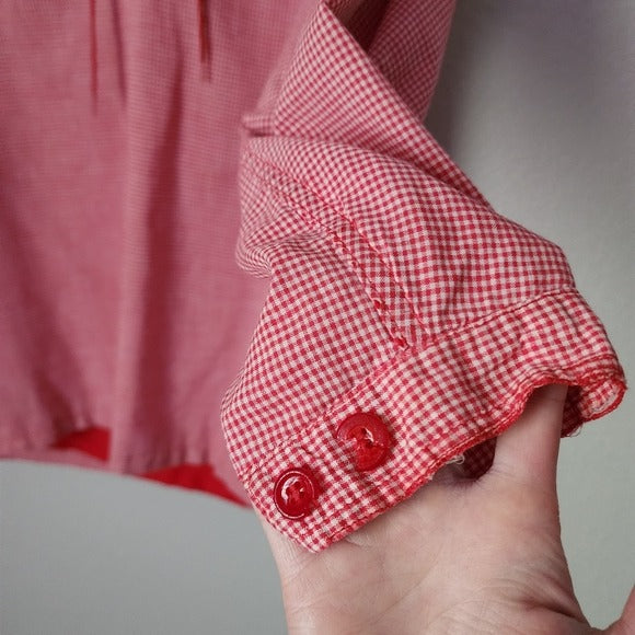 WHITE STAG x VINTAGE 1950's gingham Red White nylon lined top double collar