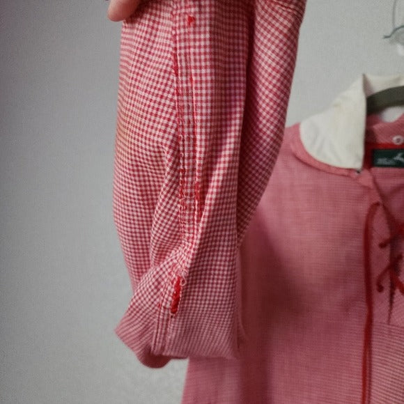 WHITE STAG x VINTAGE 1950's gingham Red White nylon lined top double collar