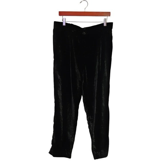 ANN TAYLOR The Velvet Easy Ankle Pant pull on workwear In black size L