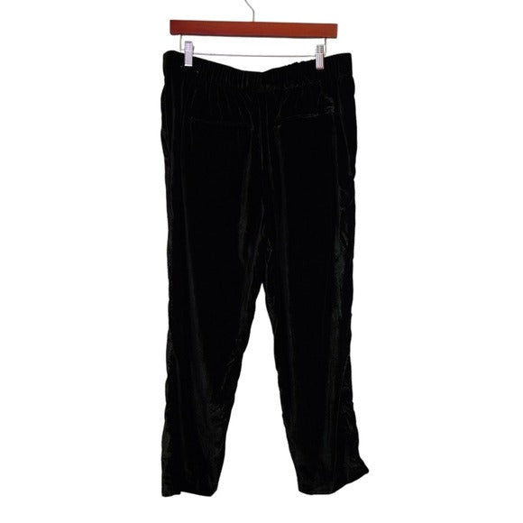 ANN TAYLOR The Velvet Easy Ankle Pant pull on workwear In black size L