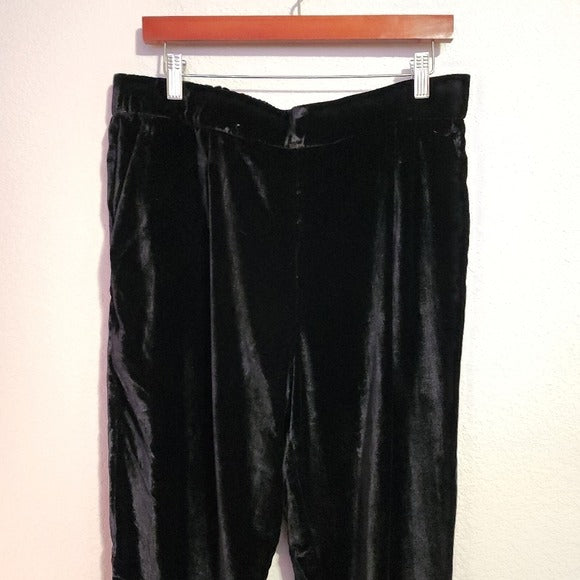 ANN TAYLOR The Velvet Easy Ankle Pant pull on workwear In black size L