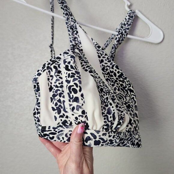 ATHLETA Abstract Animal print swim top bikini top underwire 38D/DD