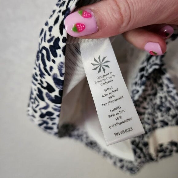 ATHLETA Abstract Animal print swim top bikini top underwire 38D/DD