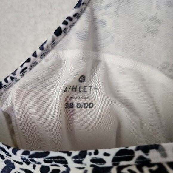 ATHLETA Abstract Animal print swim top bikini top underwire 38D/DD