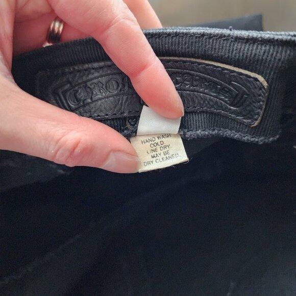 CHROME HEARTS Y2K Fleur De Knee Black Flare Jeans Vintage Denim Size 27