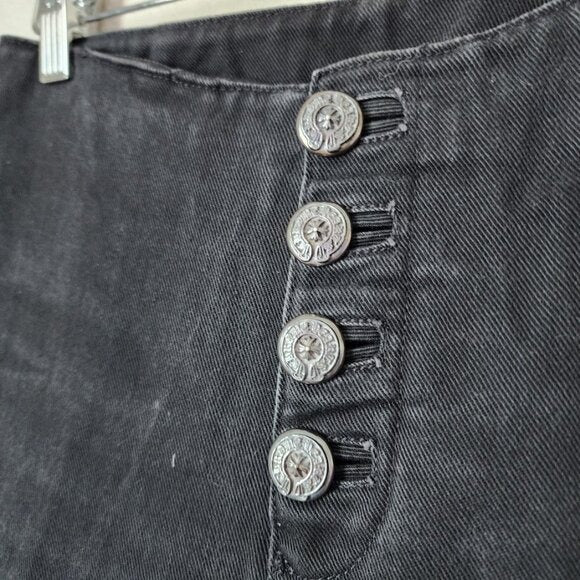 CHROME HEARTS Y2K Fleur De Knee Black Flare Jeans Vintage Denim Size 27