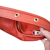 COACH Dufflette Leather Hobo Shoulder Bag Red Slouchy Large Tote