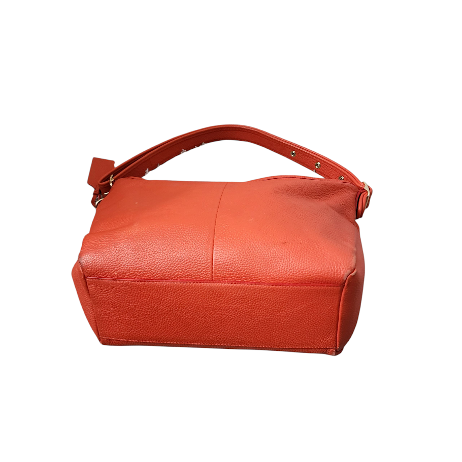 COACH Dufflette Leather Hobo Shoulder Bag Red Slouchy Large Tote