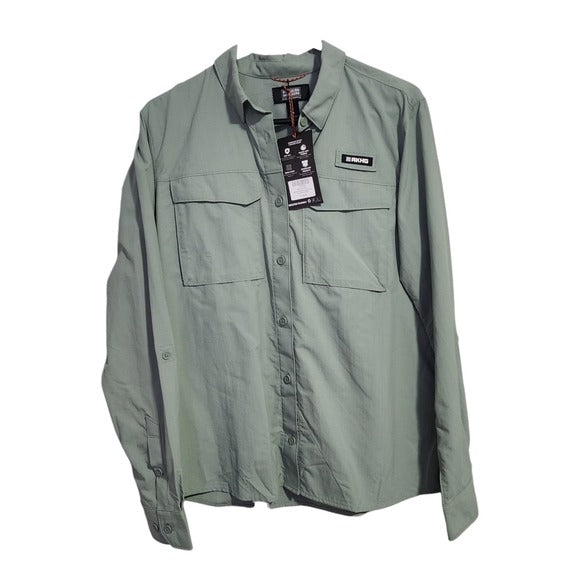 AKHG Crooked River Long Sleeve Shirt in mint green NEW size M
