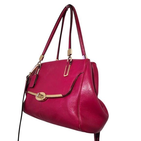 COACH Madison Madeline East/West Satchel Small in Magenta pink
