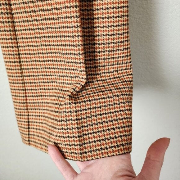 10 CROSBY DEREK LAM Corinna Crop High Rise Flare houndstooth sailor pant size 4