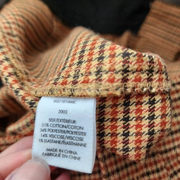 10 CROSBY DEREK LAM Corinna Crop High Rise Flare houndstooth sailor pant size 4