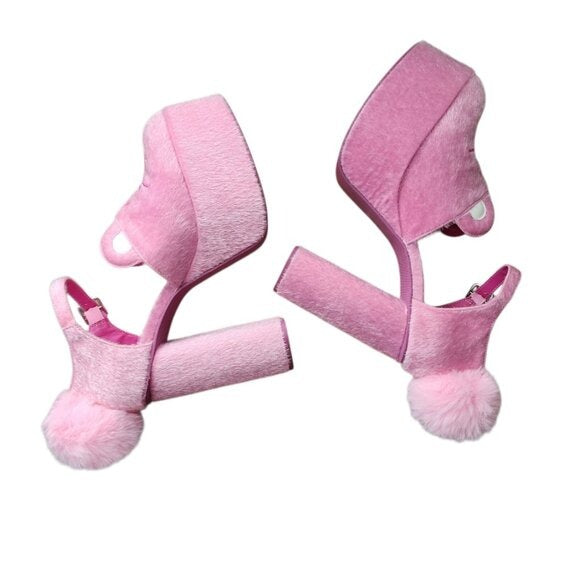 DOLLS KILL X CARE BEARS Ball Of Fluff Platform Shoes pink size 8
