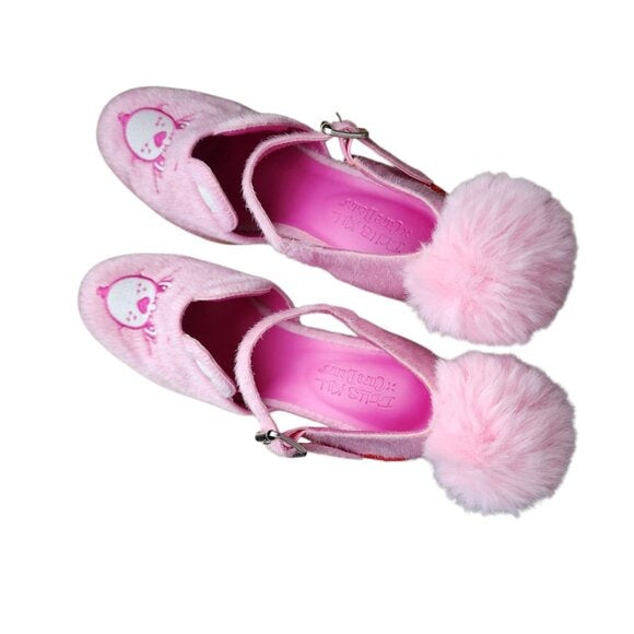 DOLLS KILL X CARE BEARS Ball Of Fluff Platform Shoes pink size 8