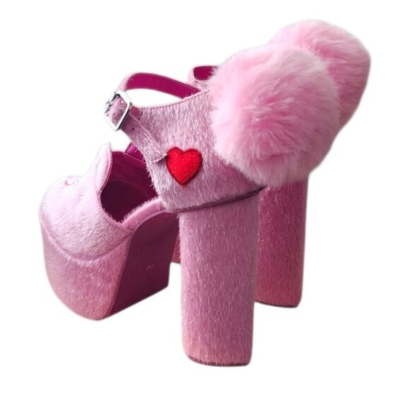 DOLLS KILL X CARE BEARS Ball Of Fluff Platform Shoes pink size 8