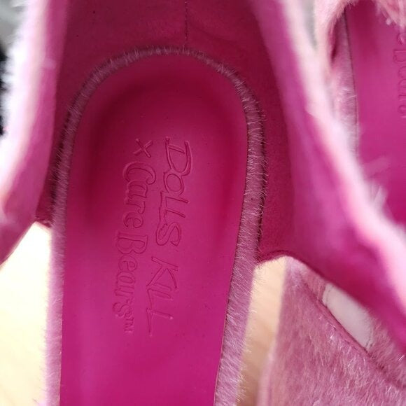 DOLLS KILL X CARE BEARS Ball Of Fluff Platform Shoes pink size 8