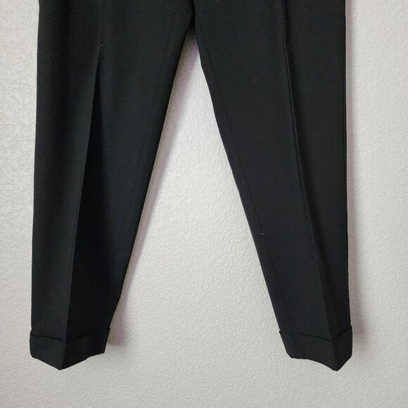 EILEEN FISHER Cuffed Dress slacks wool blend in black size 10