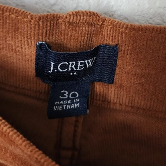 J.CREW Corduroy Full-length Essential Straight Pants in tobacco size 30