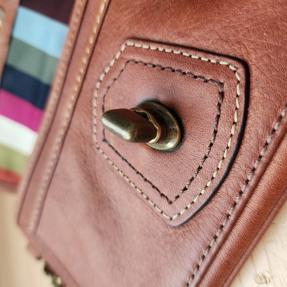 COACH Y2K GIGI legacy wristlet turnlock wallet smooth leather british tan