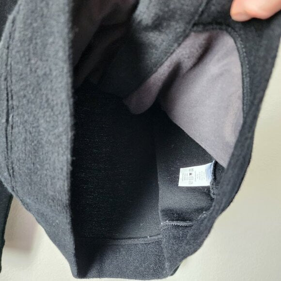 IBEX Merino Wool Blend Carrie Button up shacket cardigan in black size L