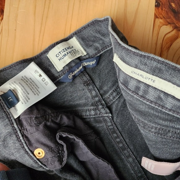 CITIZENS OF HUMANITY Premium Vintage Charlotte high rise straight jean black 31