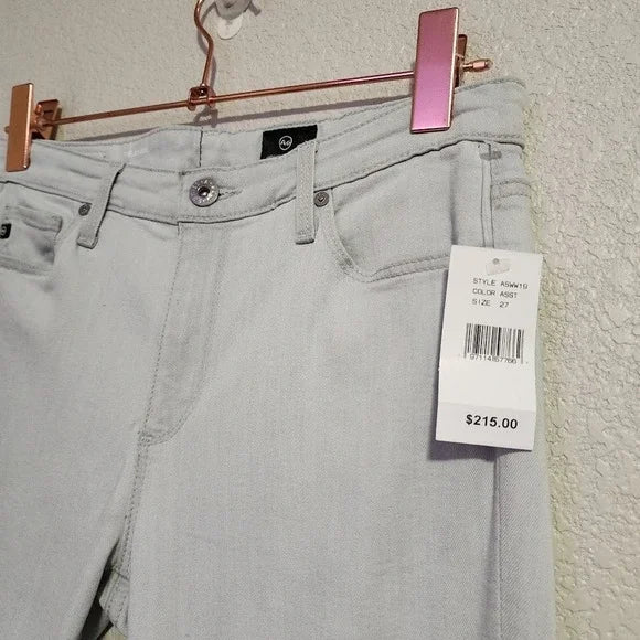 AG ADRIANO GOLDSCHMIED Angel Bootcut Jeans Light Grey ASHW119 Size 27 NWT $215