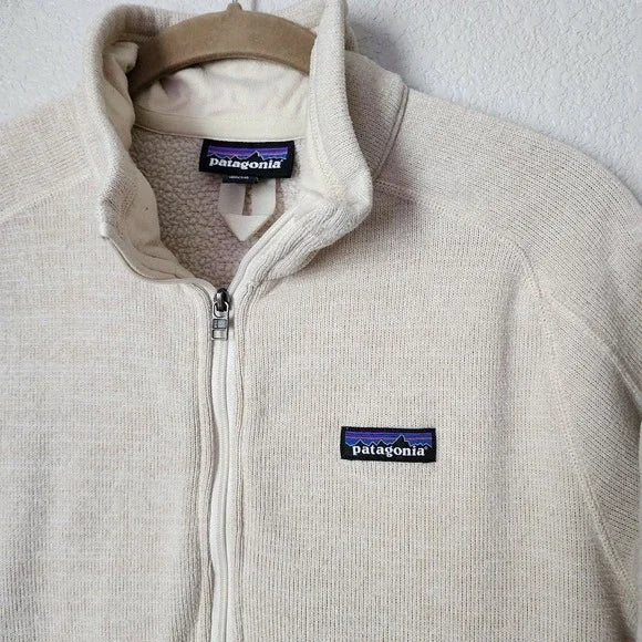 PATAGONIA Better Sweater Quarter Zip Pullover Fleece Oatmeal Tan Size L