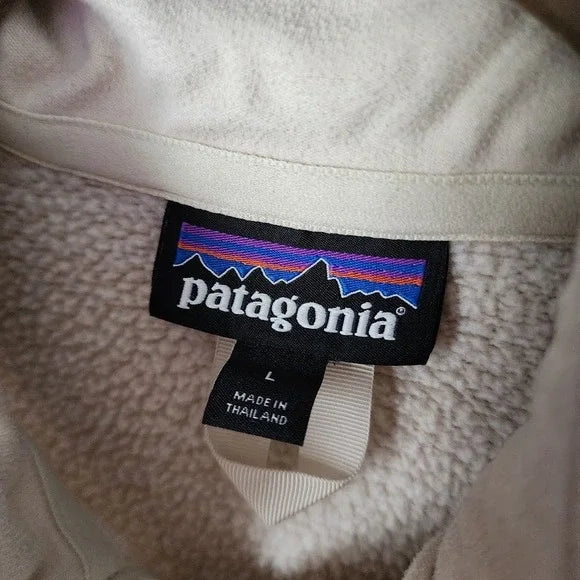 PATAGONIA Better Sweater Quarter Zip Pullover Fleece Oatmeal Tan Size L