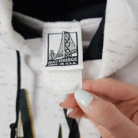 VINTAGE Alaska Seward Hoodie Bay Bridge USA Made Puffy Graphic Size XL