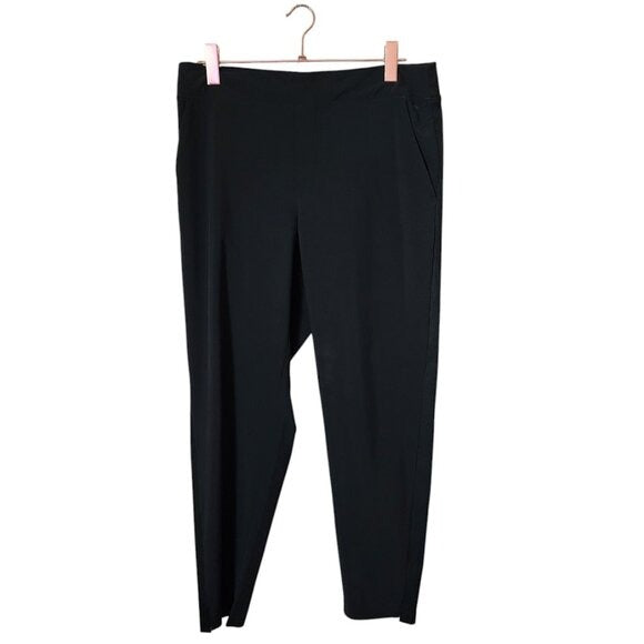 ATHLETA Brooklyn Ankle Pant in black travel wear athleisure pants size 12