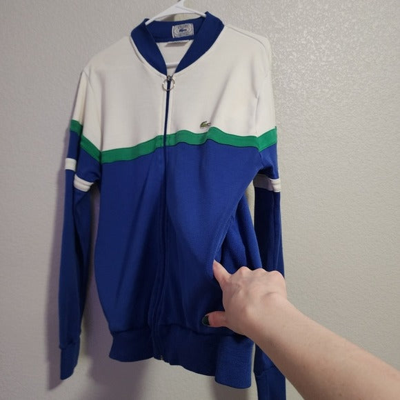 LACOSTE x VINTAGE 70s Blue White full zip Track Jacket size L
